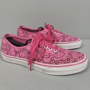 VansXHello Kitty Shoes Women 8 Pink Black White Canvas Low Authentic Lace-up